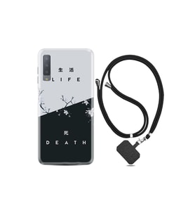 Samsung Galaxy A7 2018 Kılıf Desenli Silikon Boyun Askılı Life And Death 1339