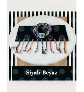  Paket İpi Paketleme Ipi / Bağlama Ipi / İki  Renkli Ip Siyah Beyaz Renk 10 mt-T913