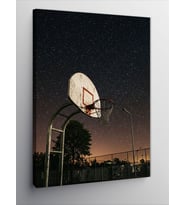 Kanvas Tablo Gece Basketbol Sahası ve Yıldızlar