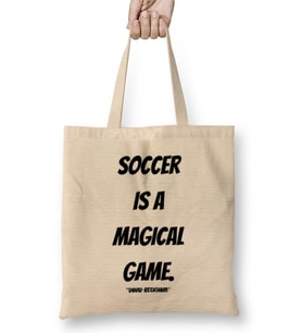 David Beckham Quotes Gift- Vintage Retro Rainbow Style Bez Çanta Uzun Saplı