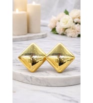 Gold Renk Kare Çelik Küpe