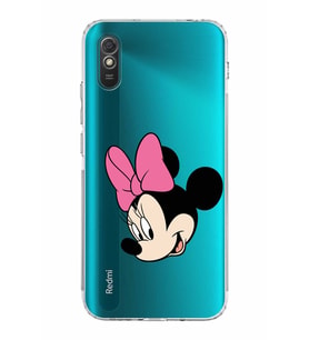 Xiaomi Redmi 9A  Kamera Korumalı Kapak Minnie Mouse Tasarımlı Şeffaf  Kılıf