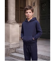 LCW Kids Lacivert Kapüşonlu Düz Erkek Çocuk Kalın Sweatshirt
