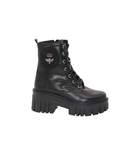Mergenshoes 3088 Siyah Fermuarlı Bağcıklı Kadın Bot