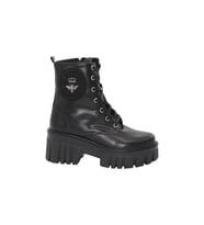 Mergenshoes 3088 Siyah Fermuarlı Bağcıklı Kadın Bot