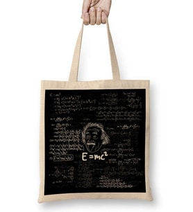 E=mc2 Formül Matematik Formülü Bez Çanta Uzun Saplı