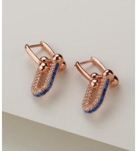TİFFANY TAŞLI ROSE 925 AYAR GÜMÜŞ KÜPE