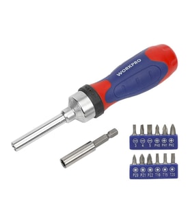 WORKPRO WP200524 14 Parça Profesyonel CR-V Cırcırlı Bits Tornavida Seti