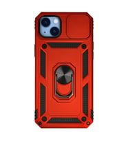 İphone 14 Kılıf Pars Lens Yüzüklü - Kırmızı