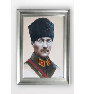 Gümüş Çerçeveli Atatürk Tablo cv1105