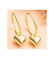 Gümüş Gold Kalp Sallantılı Kadın Küpe CSR2185163