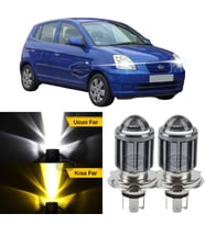 Kia Picanto 2003-2011 Uyumlu Mercekli Far Ampulü Led Xenon Sarı-Beyaz Far Şimşek Etkili Uzun Kısa