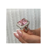Gümüş Pembe Zirkon Taşlı Kadın Yüzük CSR2185774