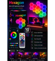 Hexagonel Oda Işığı Birleştirilebilir RGB-IC Telefon ve Kumanda Kontrollü 10 LU