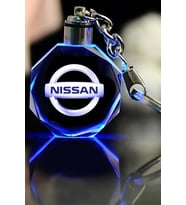 Nissan Logolu 2d Patlatma Kristal Led Işıklı Anahtarlık, Araba Anahtarlığı