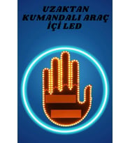 Pilli Led Işık Araç Camı İçin Uzaktan Kumandalı El Simgesi