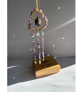 Sevgililer Günü Hediyesi Masaüstü Serisi Ametist SunCatcher - Güneş Tutucu - Güneş Yakalayıcı - El Yapımı (Mor)