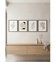 Sade Botanik Sanat 4’lü Ahşap Çerçeveli Tablo Seti