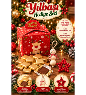 Model 3 Yılbaşı Çikolata Set - Yılbaşı Hediye Kutusu - Yılbaşı Süsü - Yılbaşı Konsept Hediye