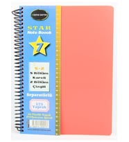 Defne Star Spiralli A4 Plastik Kapak Ayraçlı Defter 5 Kareli+2 Çizgili 175 Yaprak