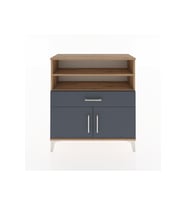 Arges Şifonyer 3 Raflı Tek Çekmeceli 2 Kapaklı 88x30x96 Çam-Antrasit