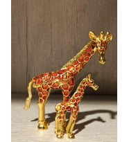 Swarovski Taşlı Zürafa Mücevherlik / Dekoratif Biblo (Beyaz)