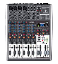 Behringer XENYX X1204USB XENYX Mic Preamp'ları ve Kompresörleri, British EQ, 24-Bit Multi-FX İşlemci ve USB/Ses Arayüzü ile Premium 12-Girişli 2/2-Bus Mikser