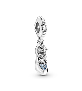 Nur Silver Sindirella Ayakkabısı Ve Fareler Sallantılı Gümüş Charm NUR-BL06609