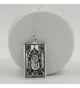 Gümüş  Tarot (Baş Rahip) The Hierophant Kolye