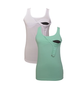 LuvmaBelly MYRA1503_1508 Emzirme atlet seti (Beyaz-Mint)