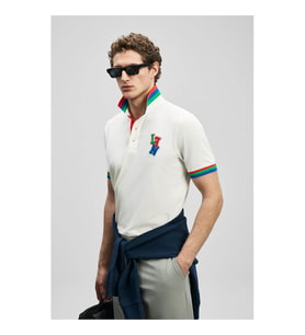 Lufian Fun Beyaz Erkek Polo Yaka T-shirt 111040231