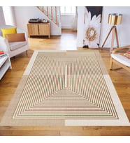 Eliana Home Dijital Baskı Yıkanabilir Kaymaz Taban Salon Halısı Ve Yolluk LN074-FNL347 (Bej)