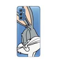 Samsung Galaxy M52 Uyumlu Bugs Bunny Desenli Şeffaf Telefon Kılıfı