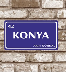 Kişiye Özel Metal Plaka Konya 42 Retro Poster (29X15)