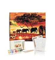 Sayılarla Boyama Seti 40 x 50 cm Tuval Şasesine Gerili Filler