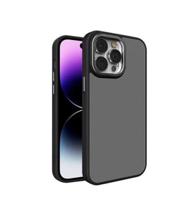 Coverzone ?phone 15 Pro ile Uyumlu K�?e Korumal? Buzlu Saydam Metal �er�eveli � Darbeye Dayan?kl?, Kamera Korumal?, Mat Arka Y�zey, Ultra ?nce ?effaf Koruma Telefon K?l?f?