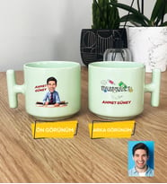 Kişiye Özel Karikatürlü Bankacı Pastel T Kupa Bankacıya Özel Hediyeler Bankacı Hediyesi (Yeşil)