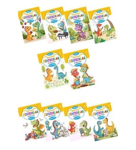 Sevimli Dinozorlar Boyama Kitabı Çıkartmalı (10 Set)