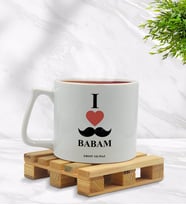 BK Gift Kişiye Özel Babamı Seviyorum Tasarımlı Middle Beyaz Kupa Bardak Model 1