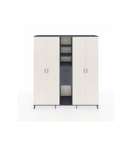 Hyperion Dolap 15 Raflı 2 Çekmeceli 4 Kapaklı 220x44x243 Antrasit-Aytaşı/Antrasit