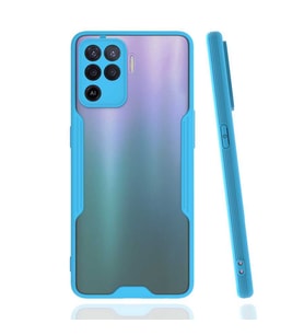 Oppo Reno 5 Lite Kılıf Parfe Kenarları Pastel Renk Silikon Kılıf (Mavi)