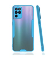 Oppo Reno 5 Lite Kılıf Parfe Kenarları Pastel Renk Silikon Kılıf (Mavi)