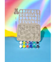 Ahşap Puzzle Alfabe Boyama Seti, Çocuklar Boyayarak Öğrensinler Diye...