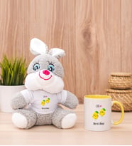 Kişiye Özel Sevimli Limonlar Peluş Tavşan ve Sarı Kupa