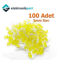 Led 5mm Sarı Difused 100 Adet