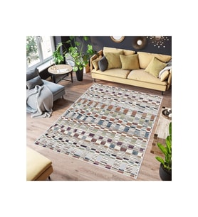 Rovigo Home Dijital Baskı Yıkanabilir Kaymaz Taban Salon Halısı RVG0545 (Kahverengi)