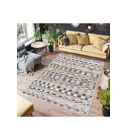 Rovigo Home Dijital Baskı Yıkanabilir Kaymaz Taban Salon Halısı RVG0545 (Kahverengi)