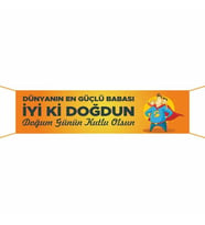 Doğum Günü Pankartı (Babacığım) -11 75x300 cm (Çok Renkli)