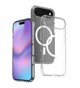 Apple iPhone 17 Air Uyumlu Kılıf M-safe Şarj Özellikli Şeffaf Sert PC Zore Embos Kapak