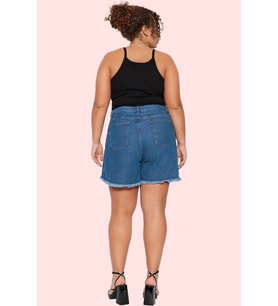 Kadın Denim Şort Etek Yüksek Bel Kısa Boy Dar Paça Günlük Kombinler Yaz Aylarının Vazgeçilmezi (Açık Mavi)